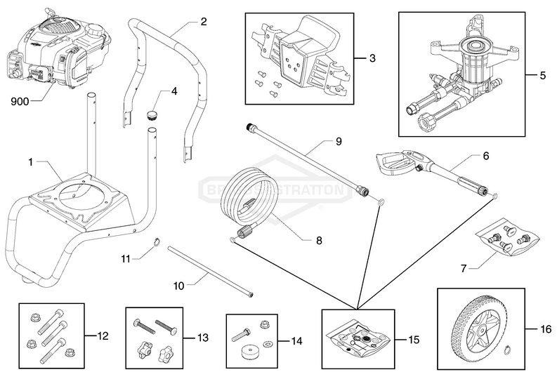 Briggs & Stratton pressure washer model 020687 replacement parts, pump breakdown, repair kits, owners manual and upgrade pump.